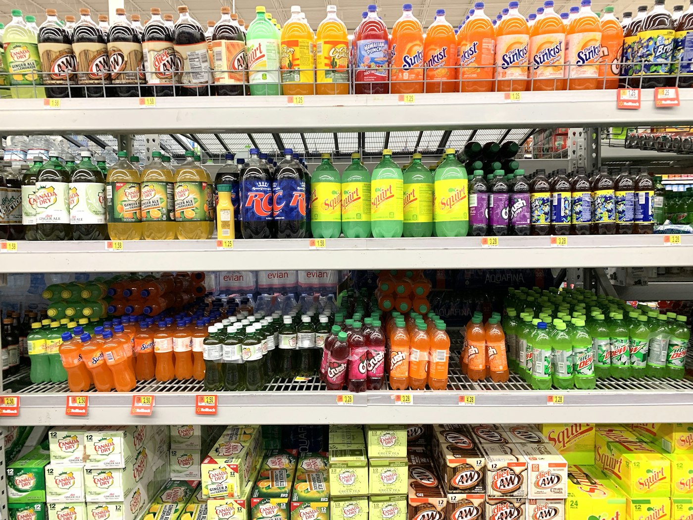 Shopping cart filled with affordable groceries