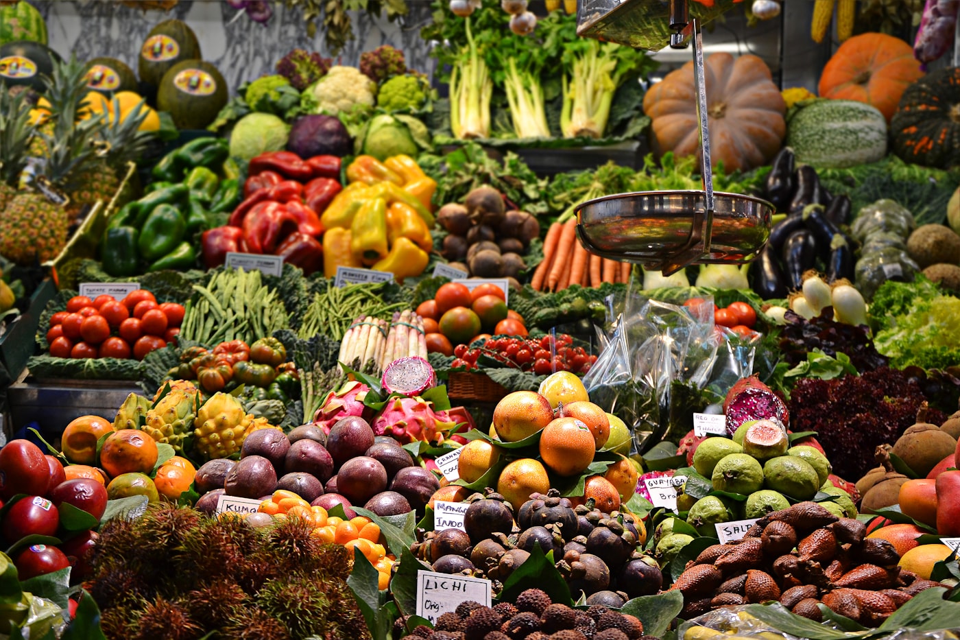 Bright, welcoming supermarket interior